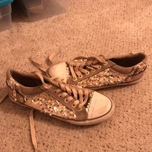 Aldo gold glitter sneakers